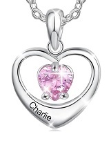 exquisite silver birthstone baby necklace
